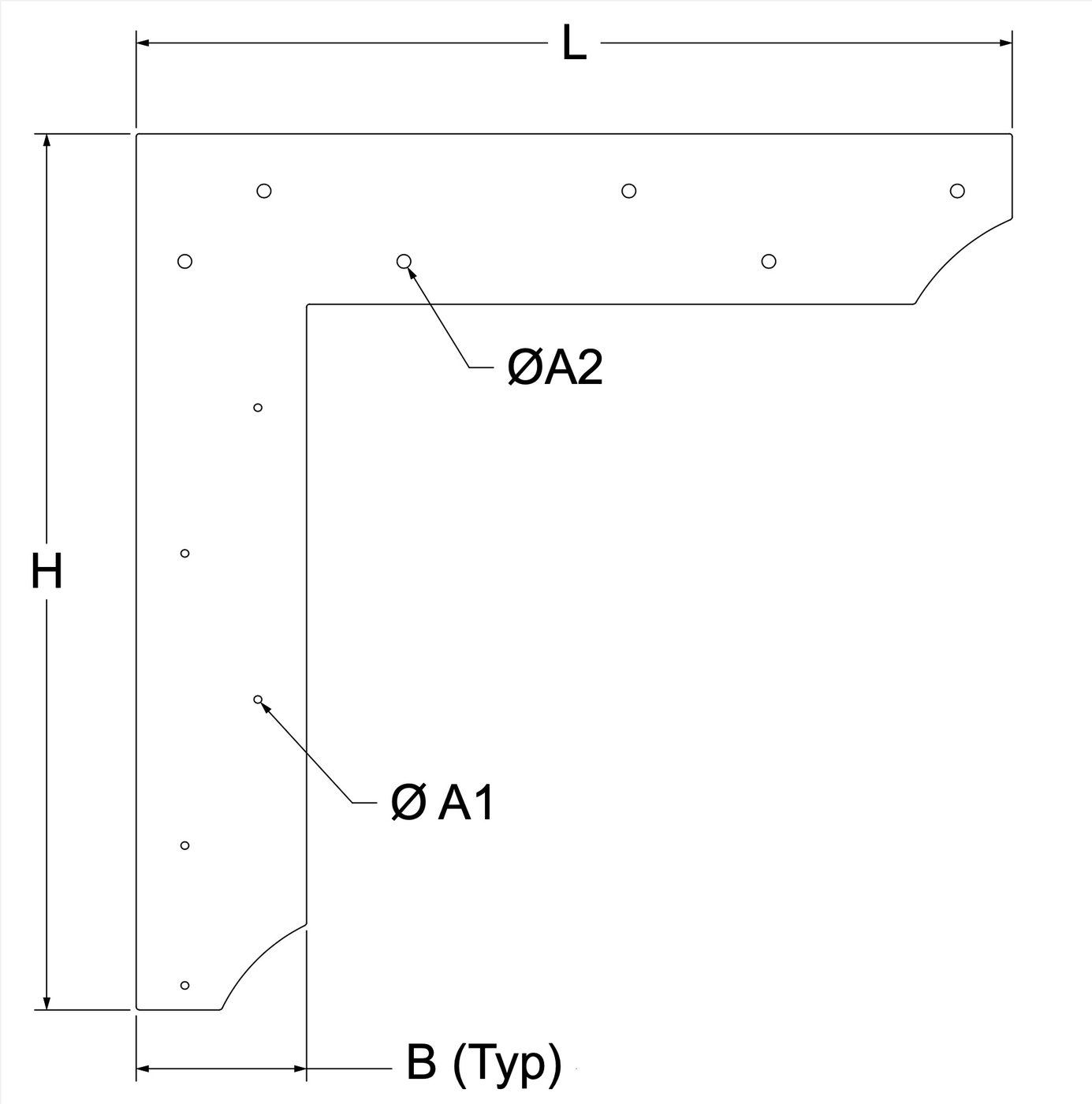 Samson Brace dimensional drawing