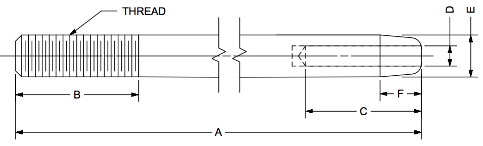 CER-30-3 (end rod) dimensional drawing